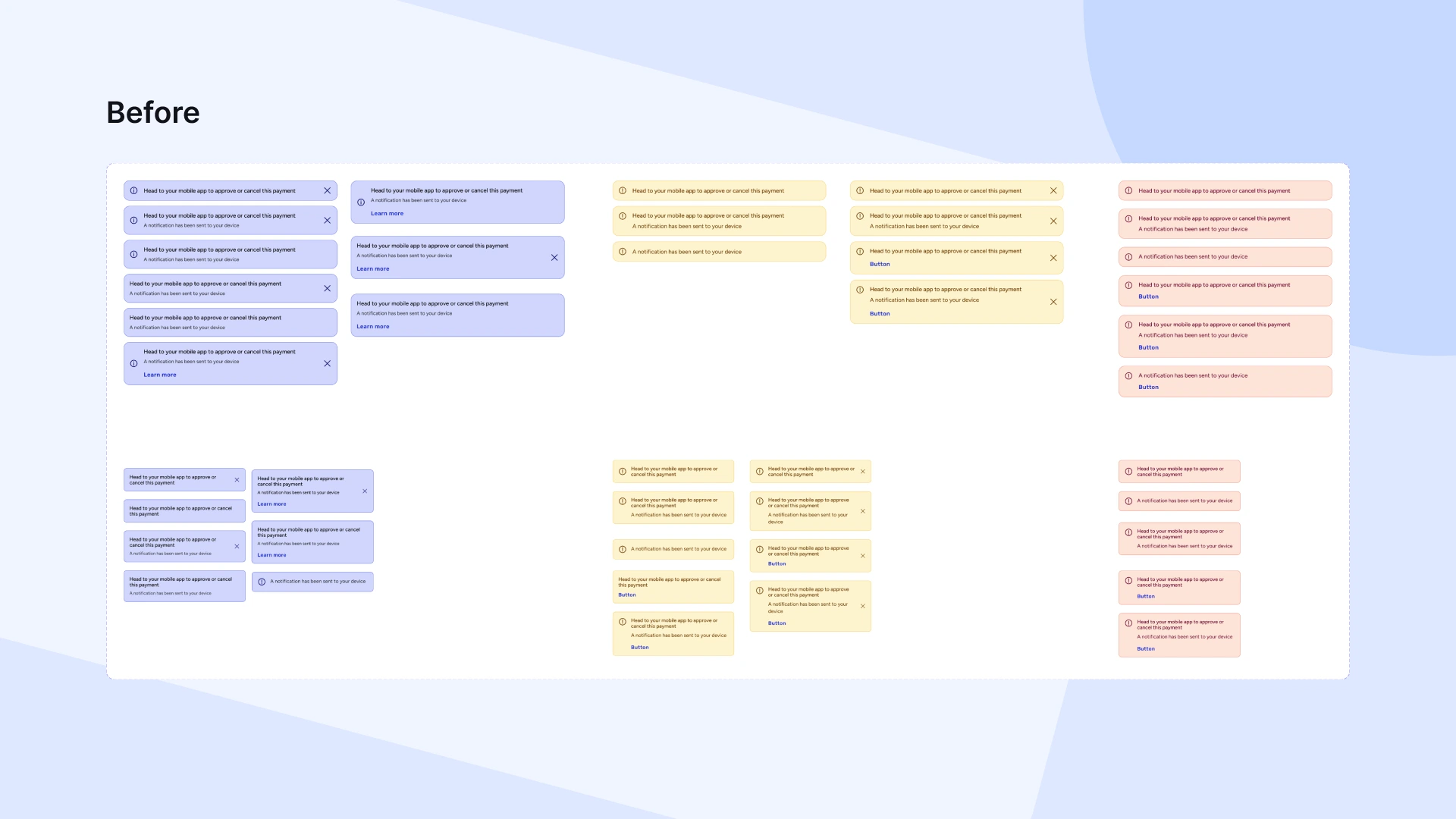 Previous state of Portal Design System