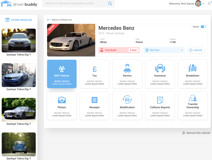DriverBuddy Vehicle Dashboard