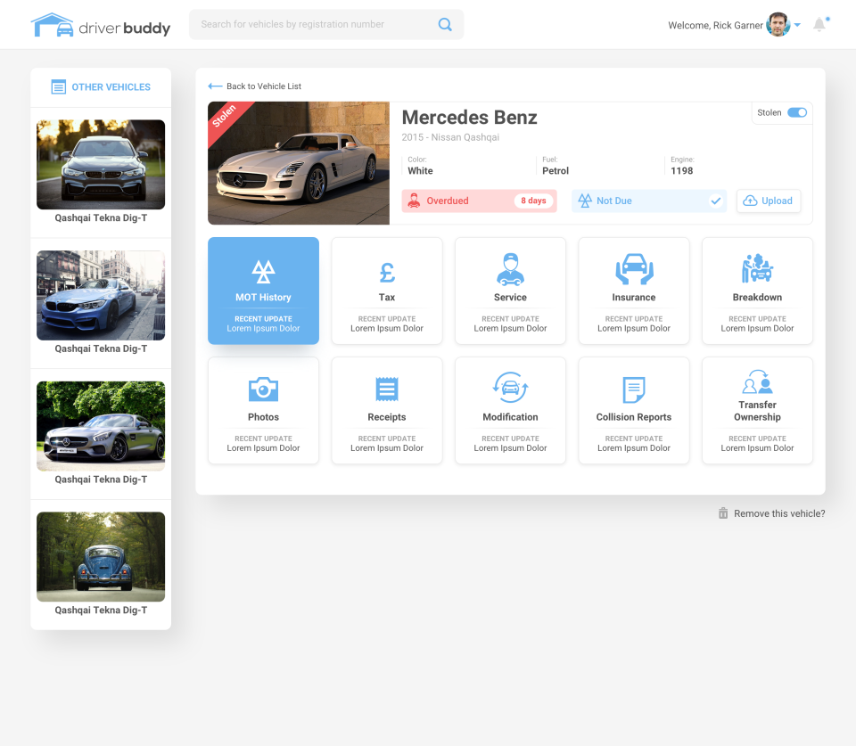 DriverBuddy Vehicle Dashboard