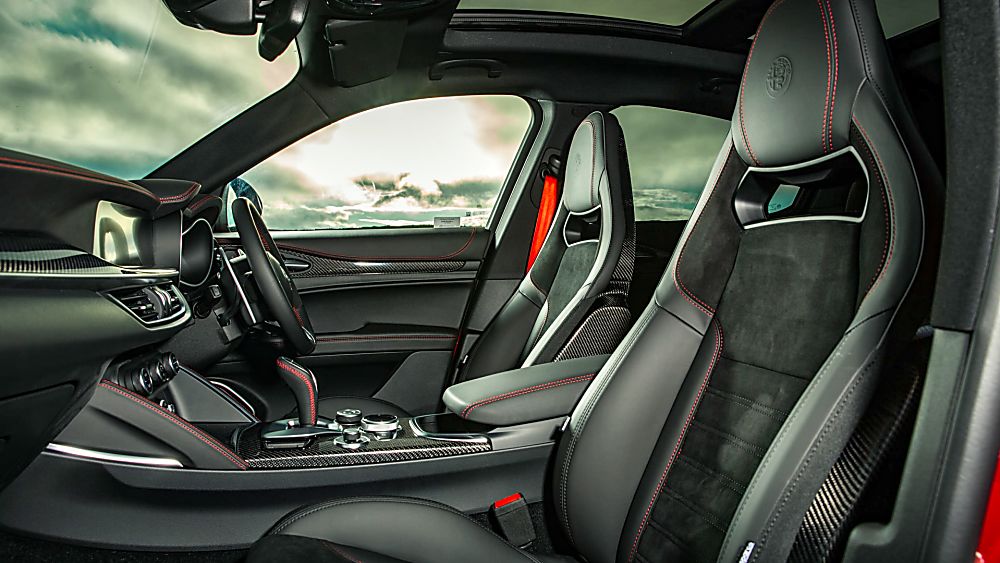 Alfa Romeo Stelvio Quadrifoglio Verde Interior Front Side