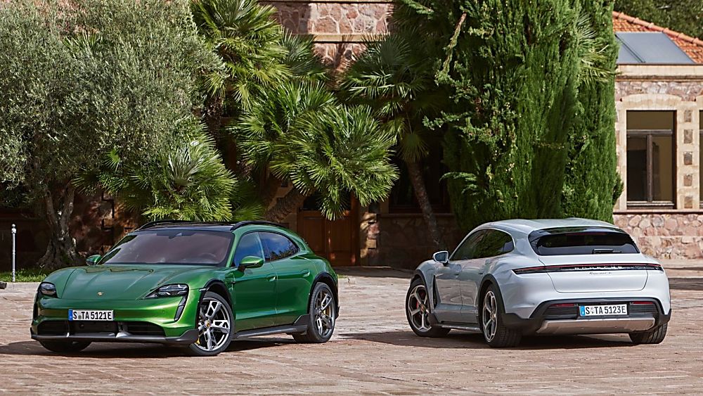PORSCHE: New Taycan Cross Turismo revealed Hero Front and Rear