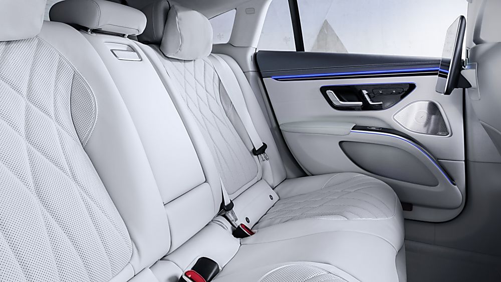 MERCEDES-BENZ: EQS luxury EV saloon breaks cover - Interior Rear