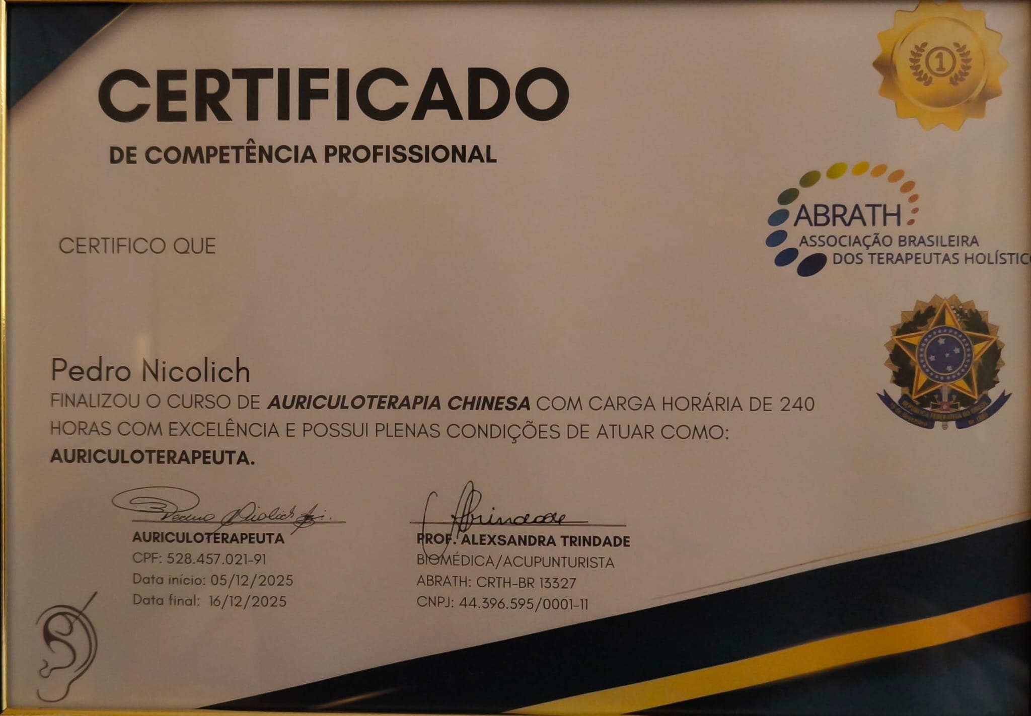 Certificado de formação holística