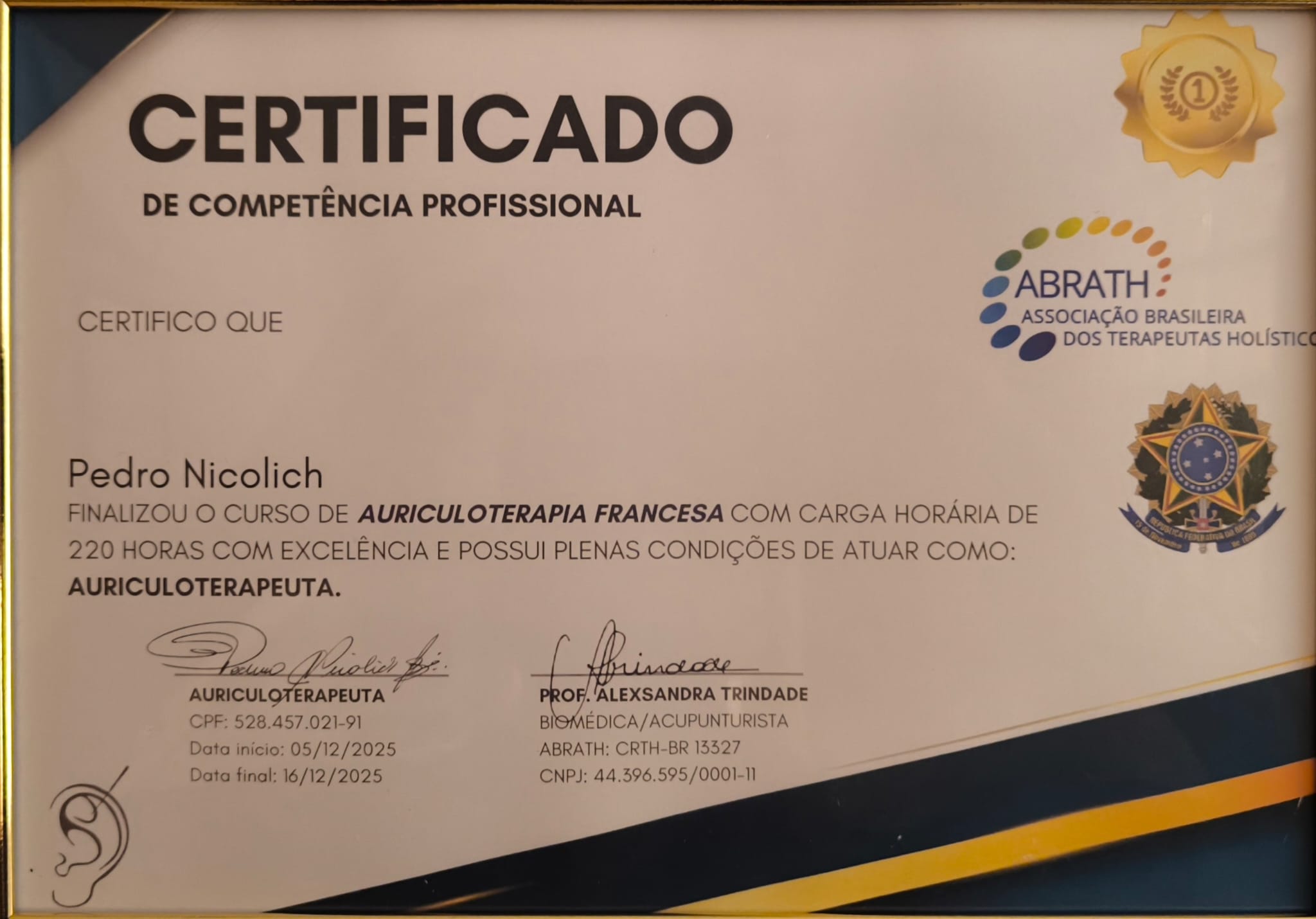 Certificado de formação holística