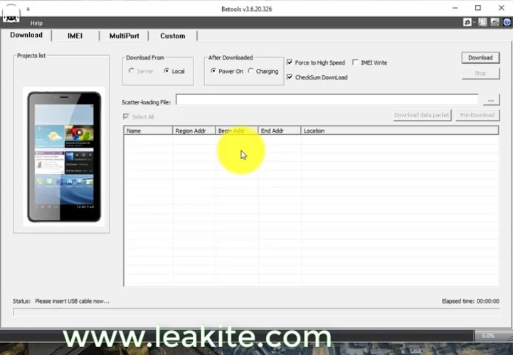 Download BeTools flashtool and Key