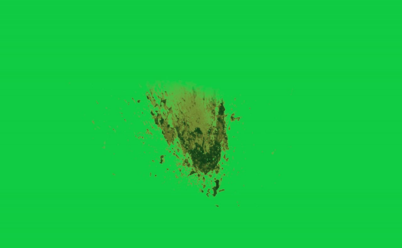 Green Blood Squirt Spray Splatter on Wall Green Screen preview