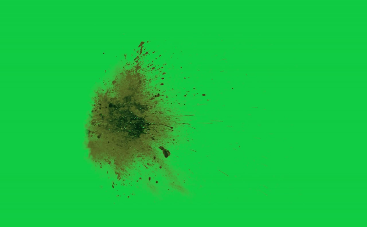 Green Blood Clot Impact on Wall Green Screen preview