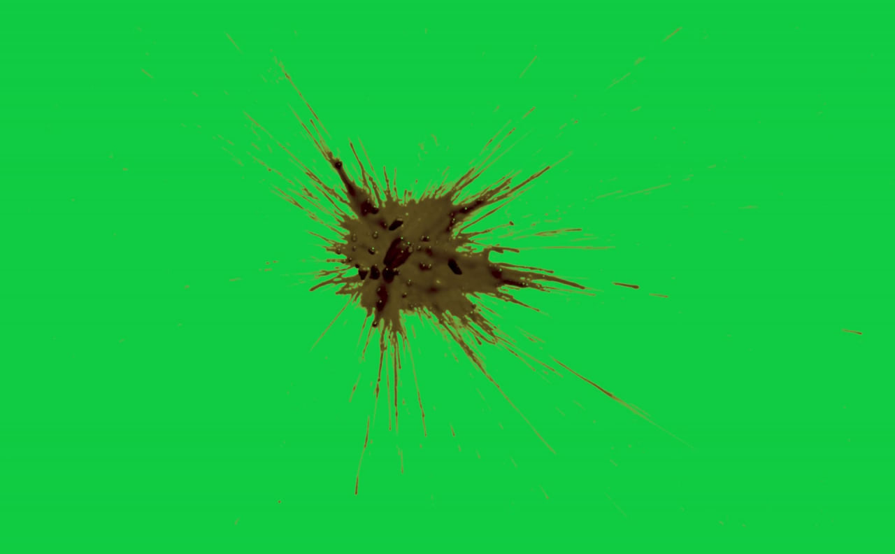 Stylized Cartoon Blood Burst FX Green Screen preview