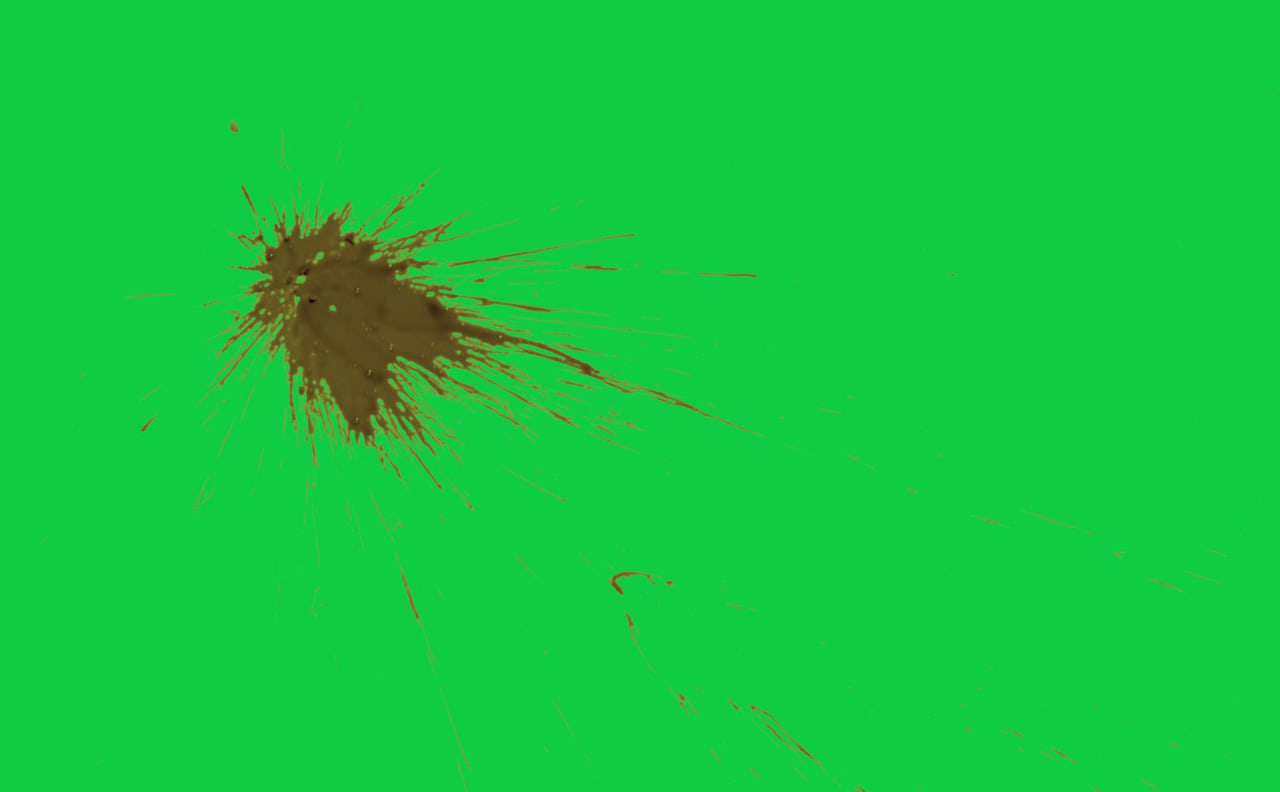 Blood Splatter Burst on Wall Green Screen preview