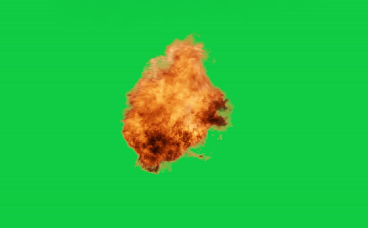 Bright Dark Fire Explosion Green Screen preview