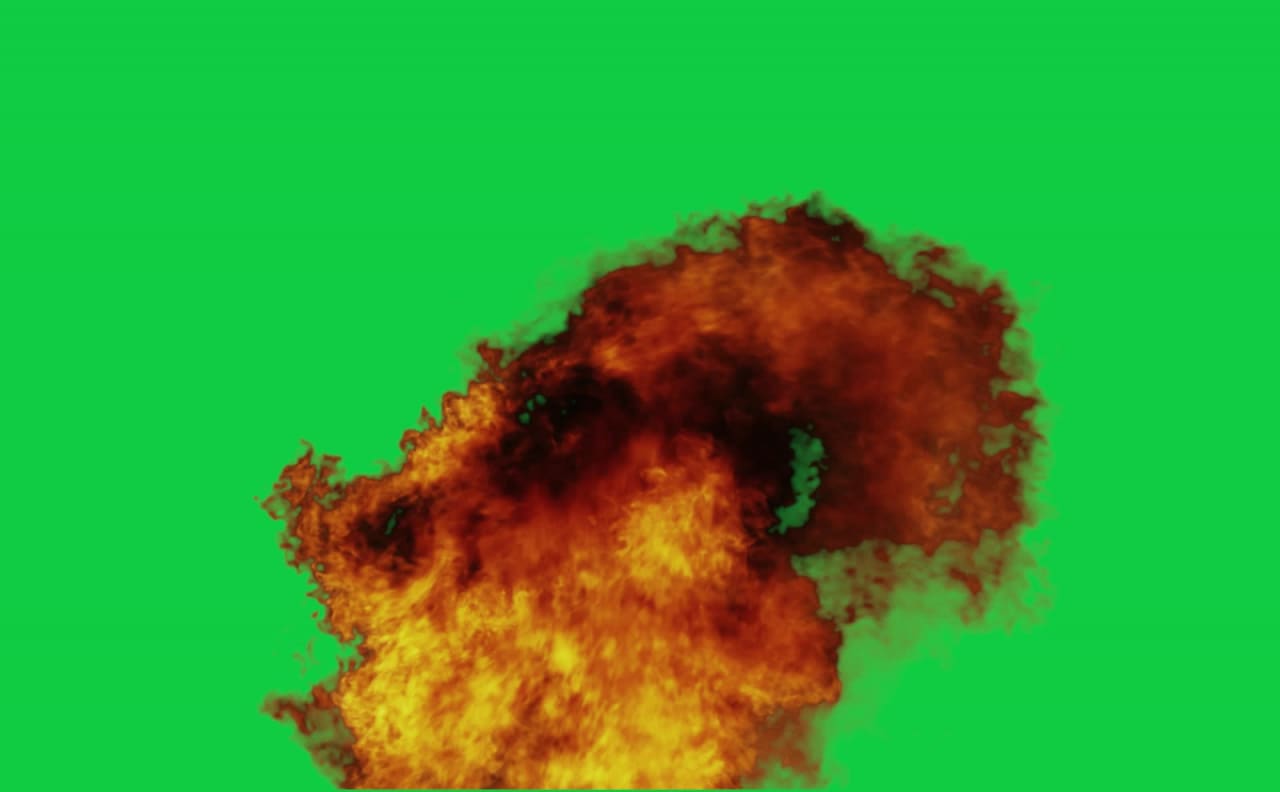 Black Smoke Plume Explosion Green Screen preview