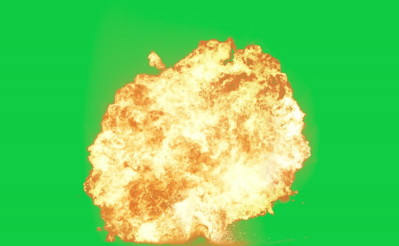 Massive Fireball Explosion VFX Green Screen preview