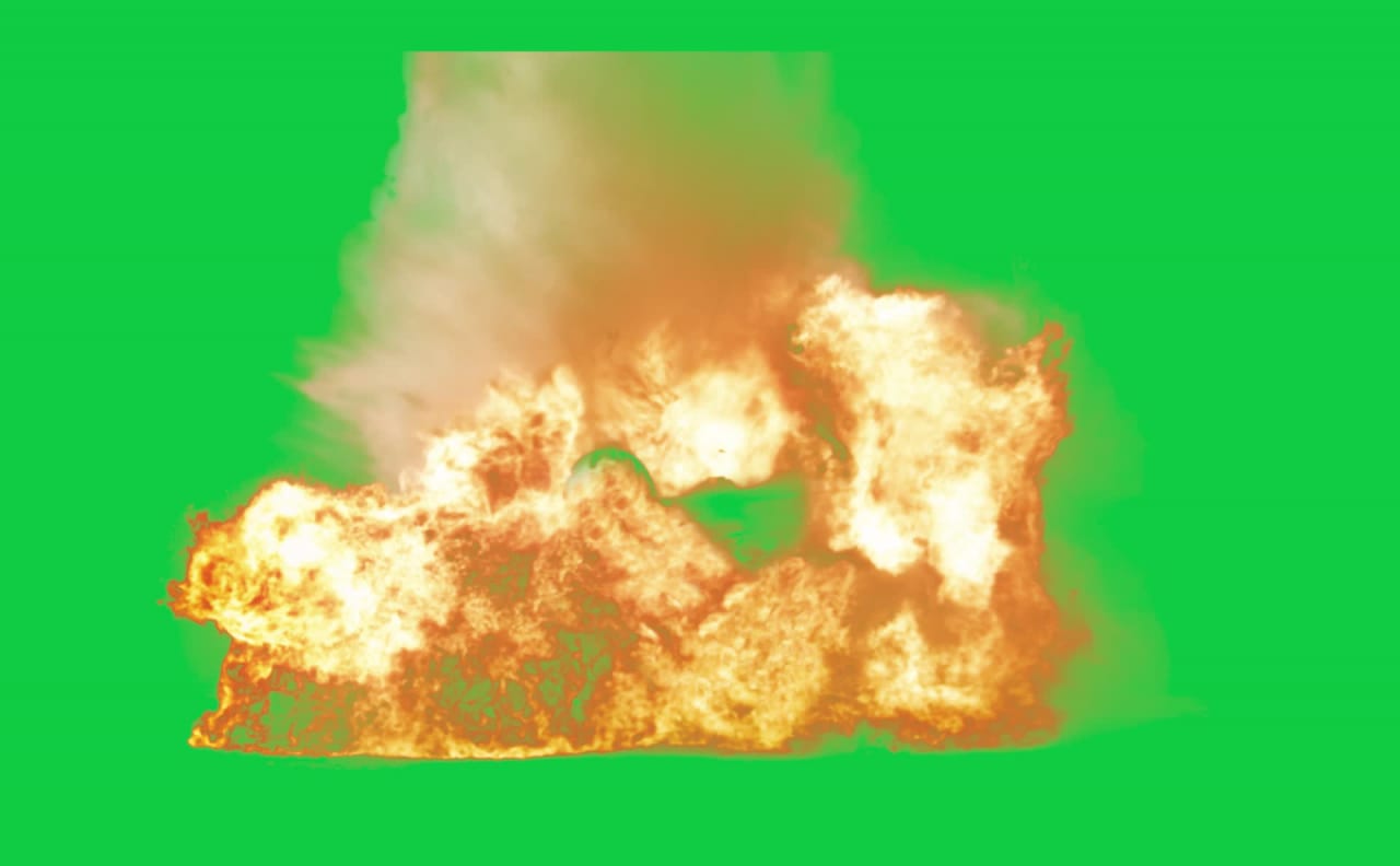 Car Blast Fireball Explosion Green Screen preview