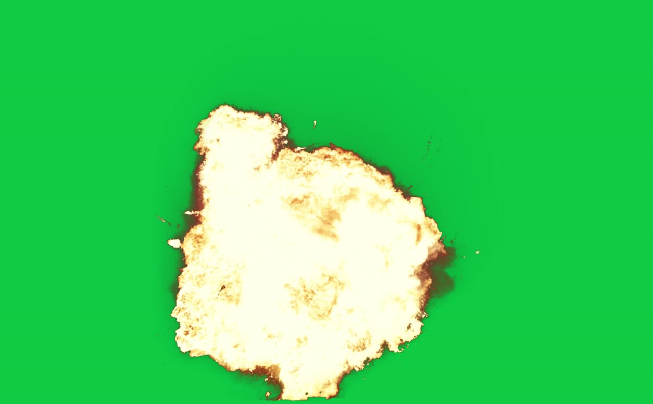 Big Grounded Fireball Explosion Green Screen preview