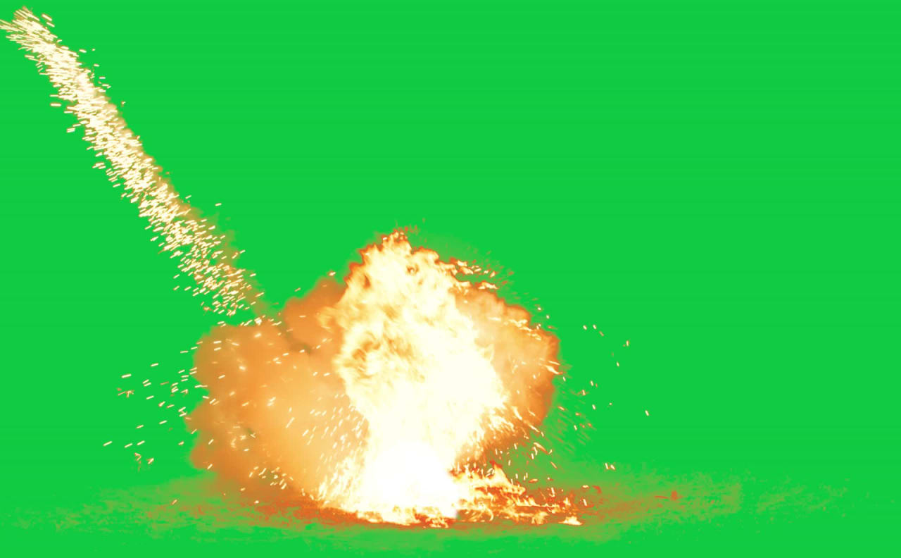 Cinematic Action Blast Explosion Green Screen preview