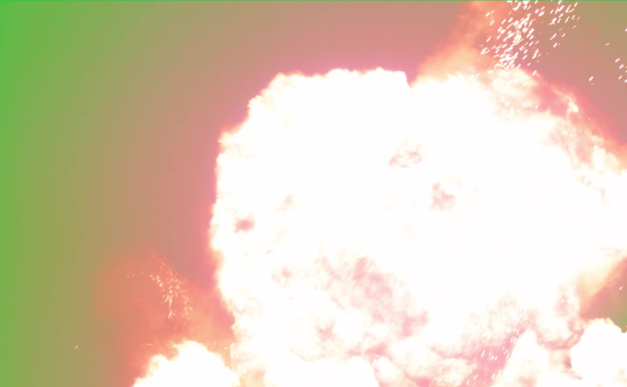 Fire Explosion with Glowing Sparks Green Screen preview