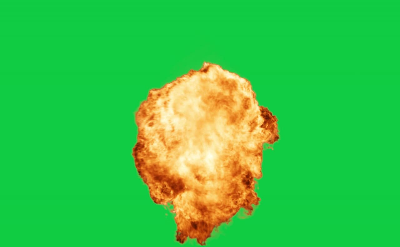 Bright Flash Fireball Explosion Green Screen preview