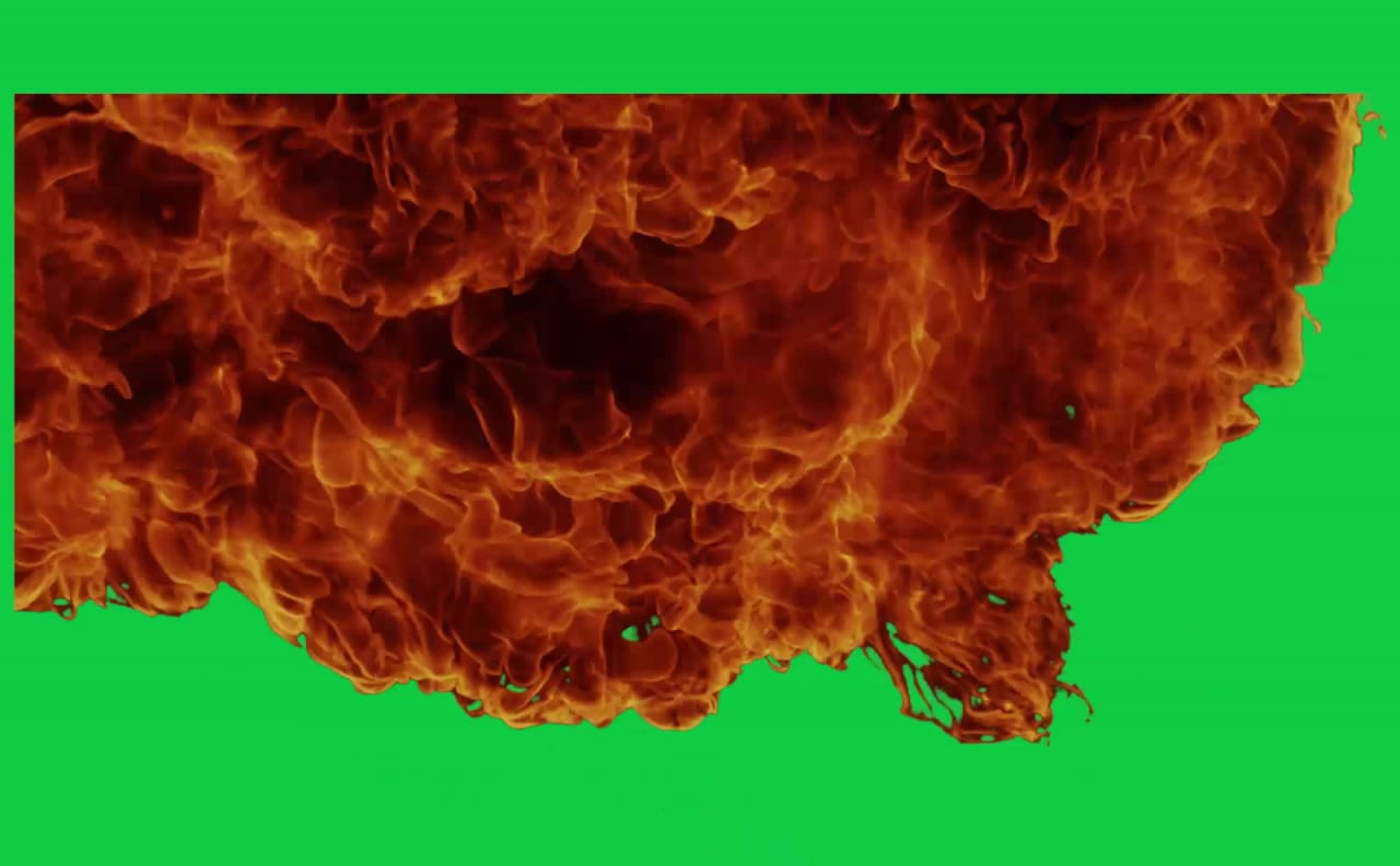 Fire Explosion with Sparks Shower Green Screen preview