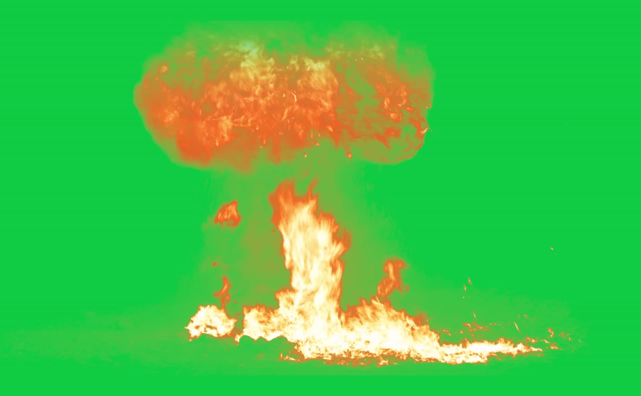 Ground Impact Fireball Explosion Green Screen preview
