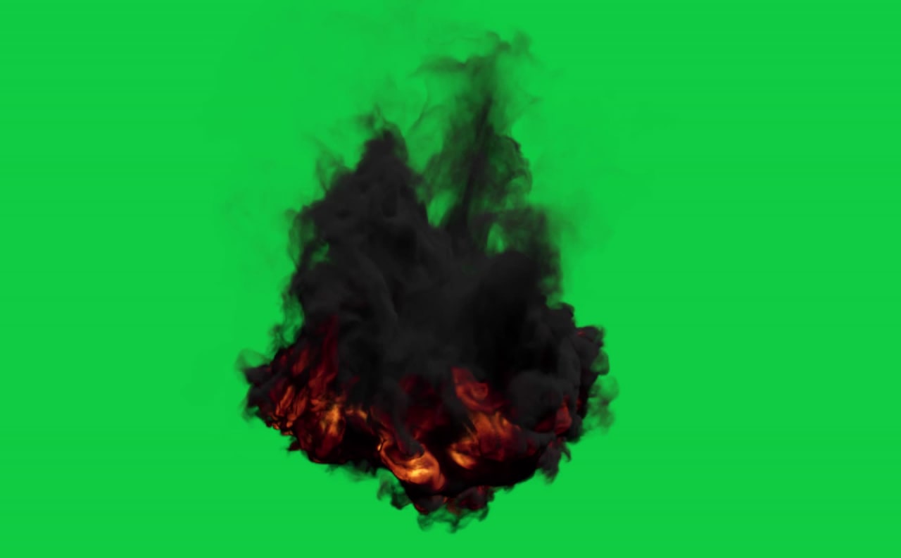 Smoke and Fire Plume VFX Green Screen preview
