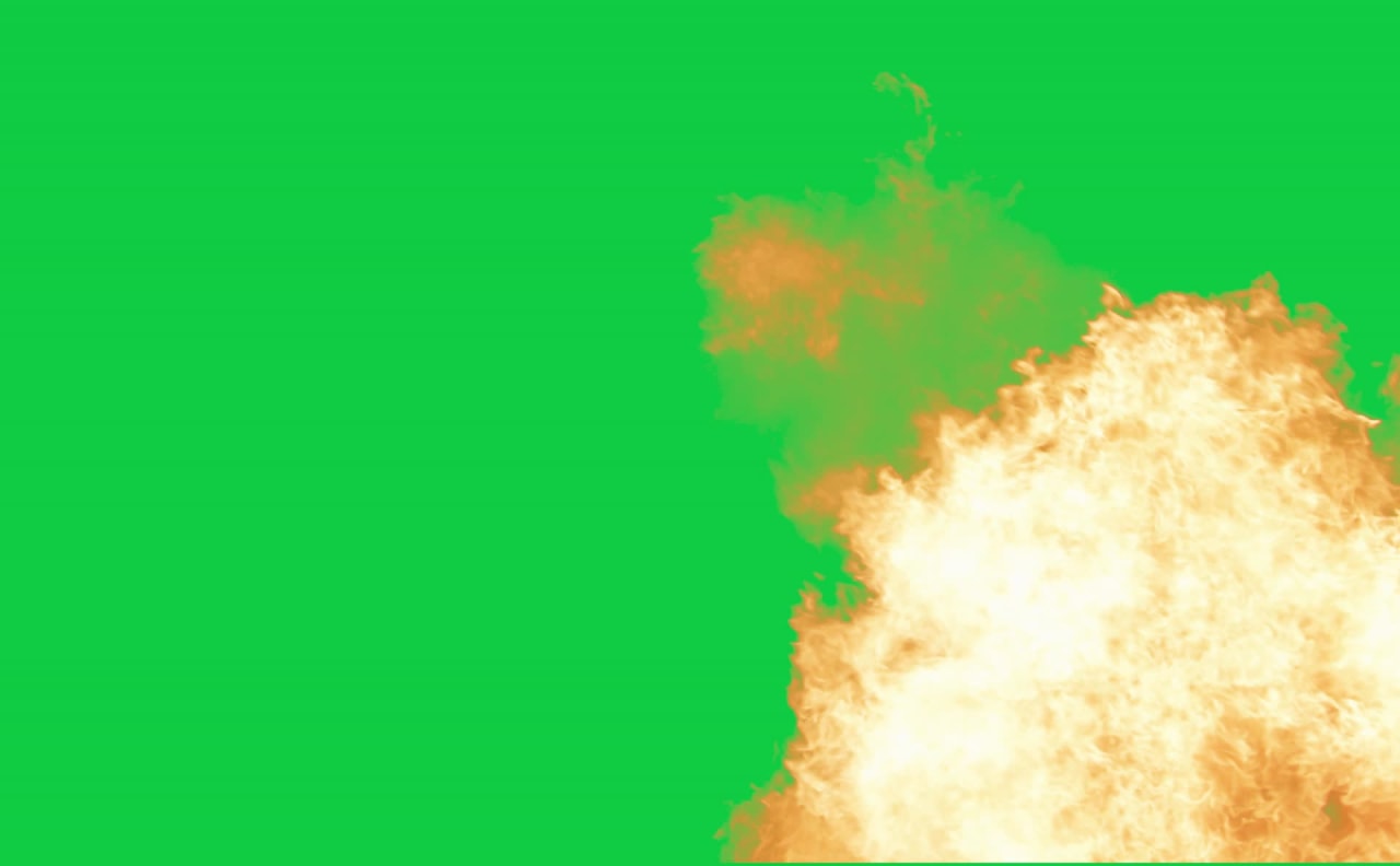 Fiery Detonation Blast Explosion Green Screen preview