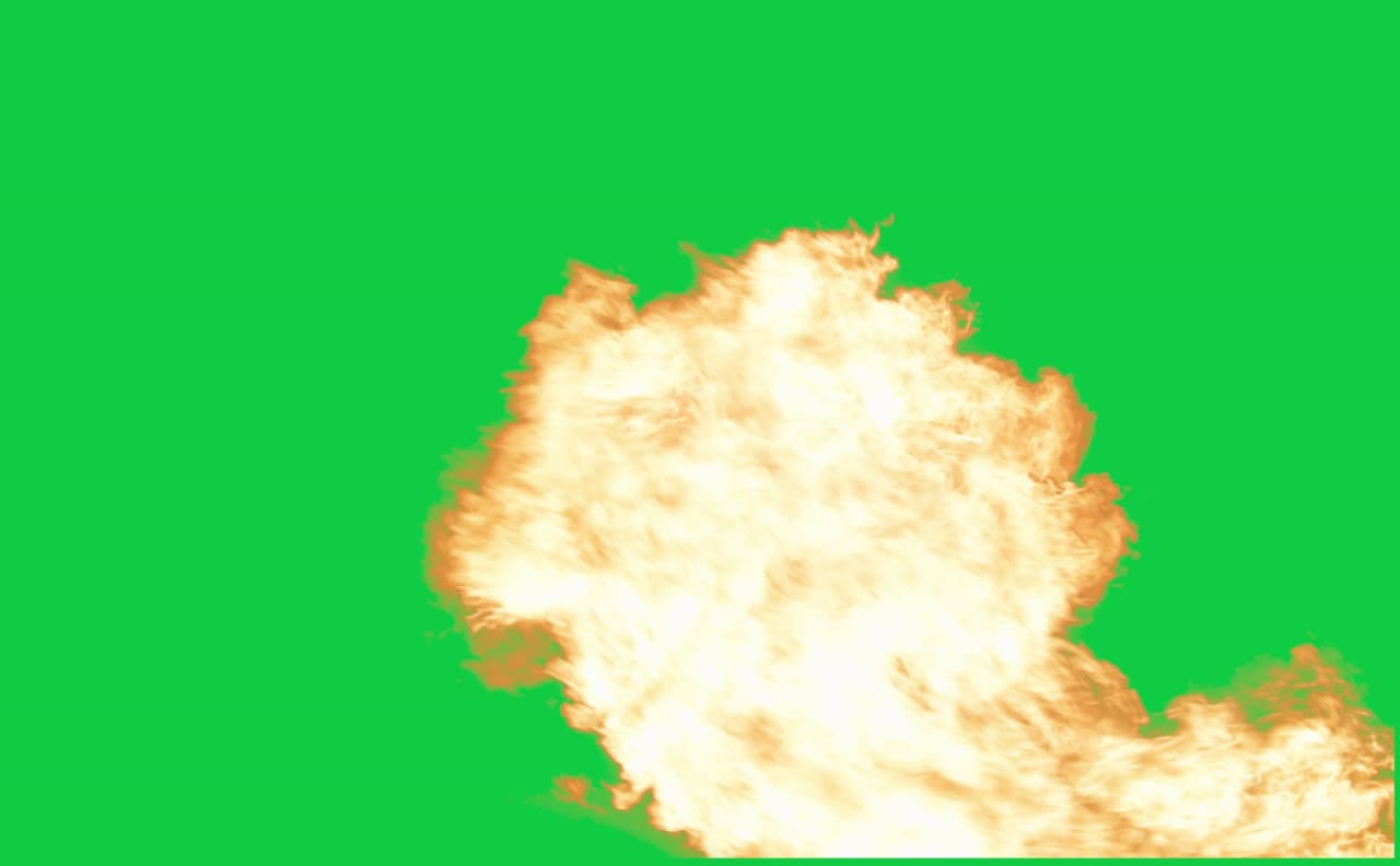 Upward Rising Fireball Explosion Green Screen preview
