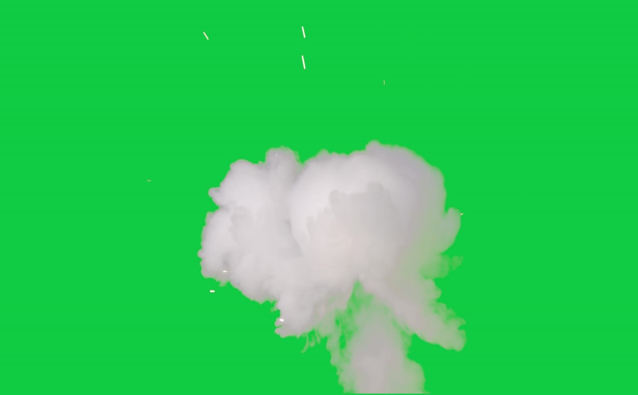 Campfire Smoke with Glowing Sparks Green Screen preview