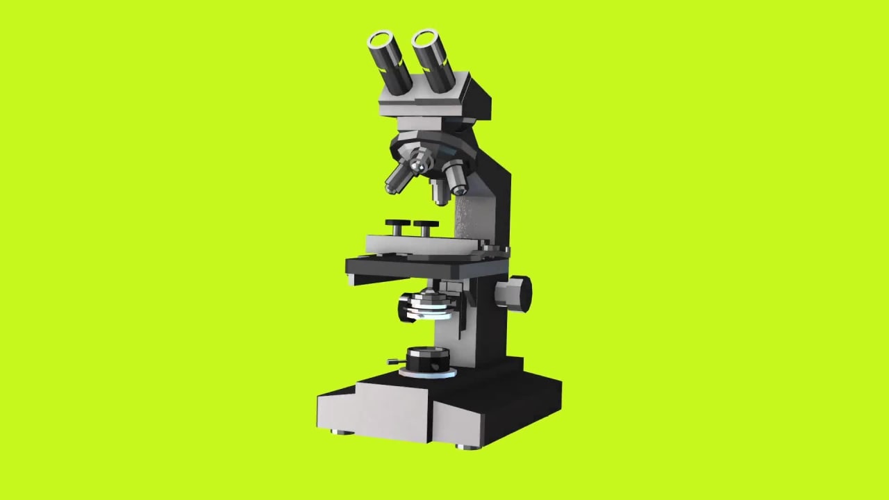 3D Science Laboratory Optical Microscope Green Screen preview
