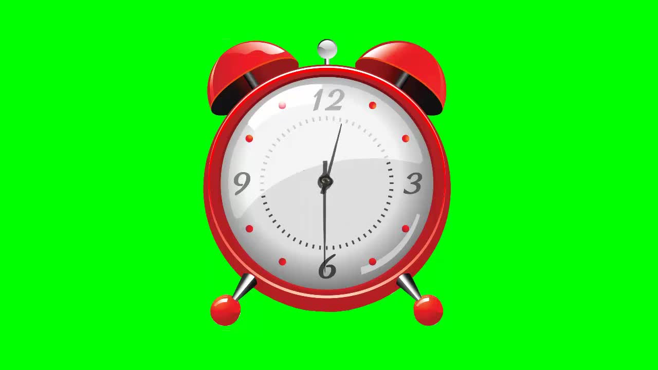 Vintage Clock Alarm Ringing Animation Green Screen preview