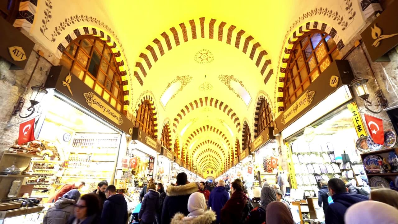Stock Video of Interior of Grand Bazaar Turkey preview