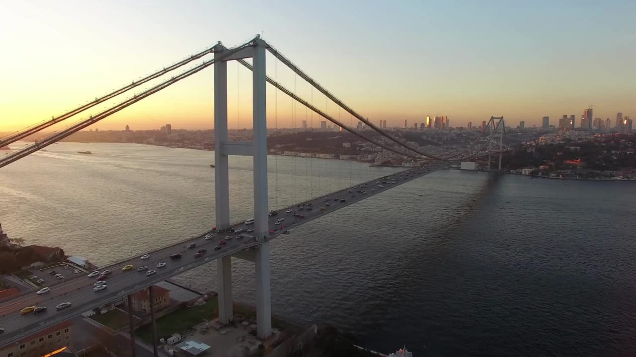 Hd View of Bosphorus and Running Cars preview