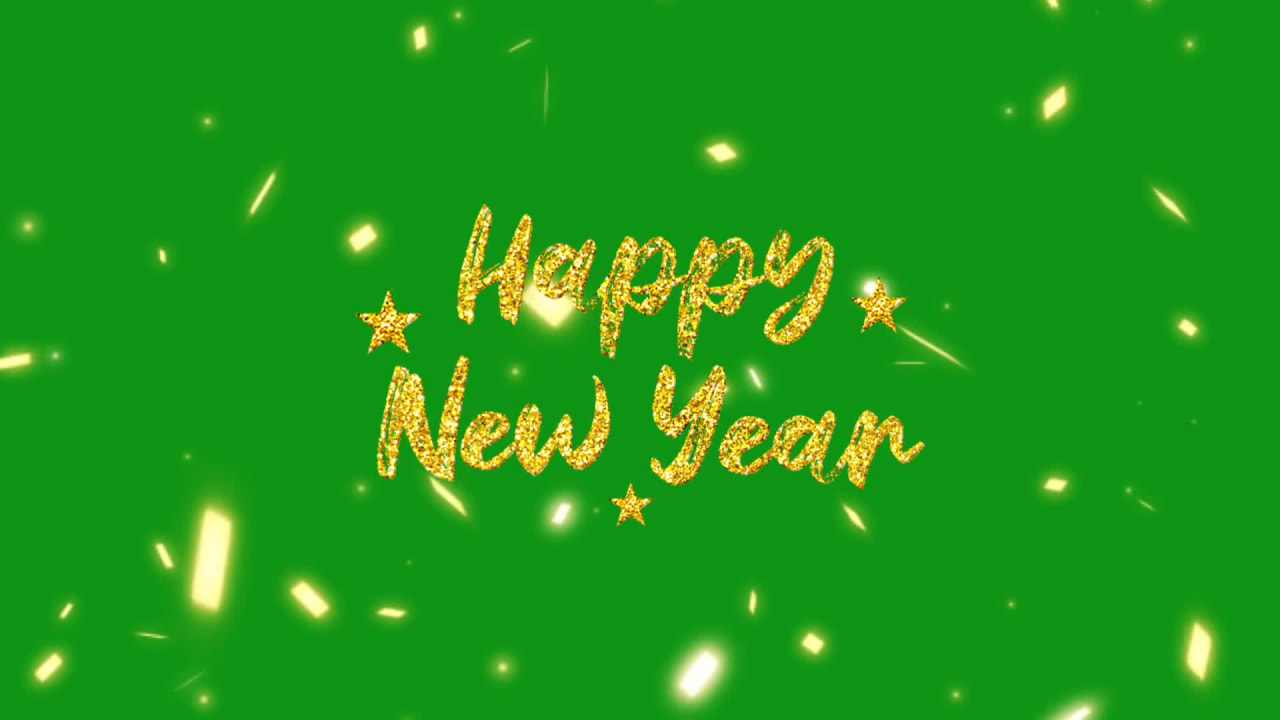 Aimation of Happy New Year on Green Screen preview