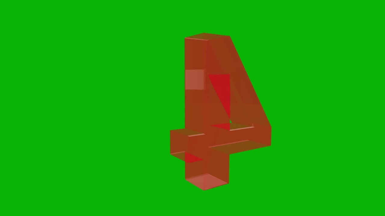 Animated 4 Rotating on Green Screen preview