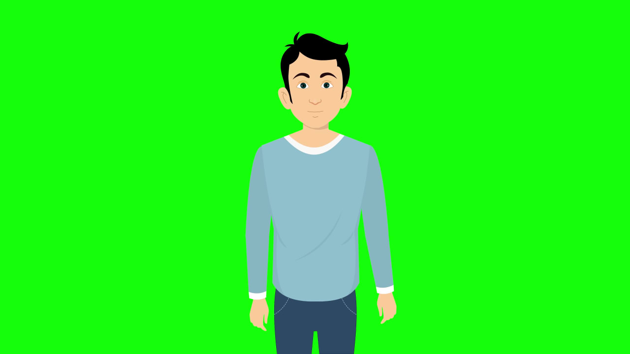 Anmated Boy Talking on Green Screen preview