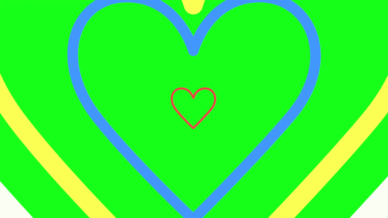 Clourful Hearts on Green Screen preview