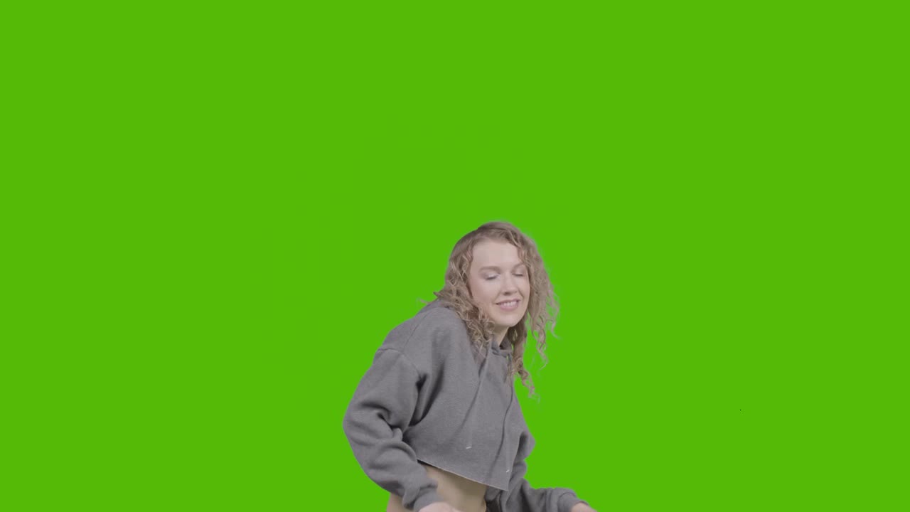 Dancing Girl on Green Screen preview