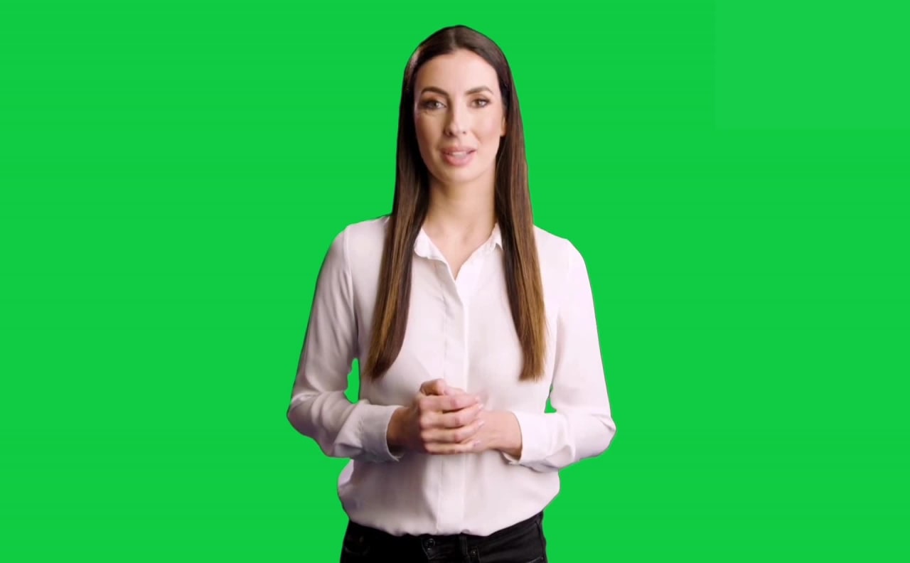 Presenter Girl Woman Speaking Talking Green Screen preview