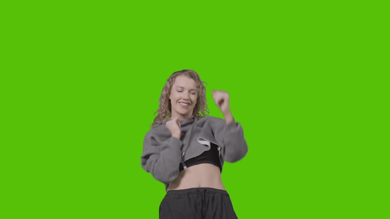 Dancing Girl on Green Screen preview
