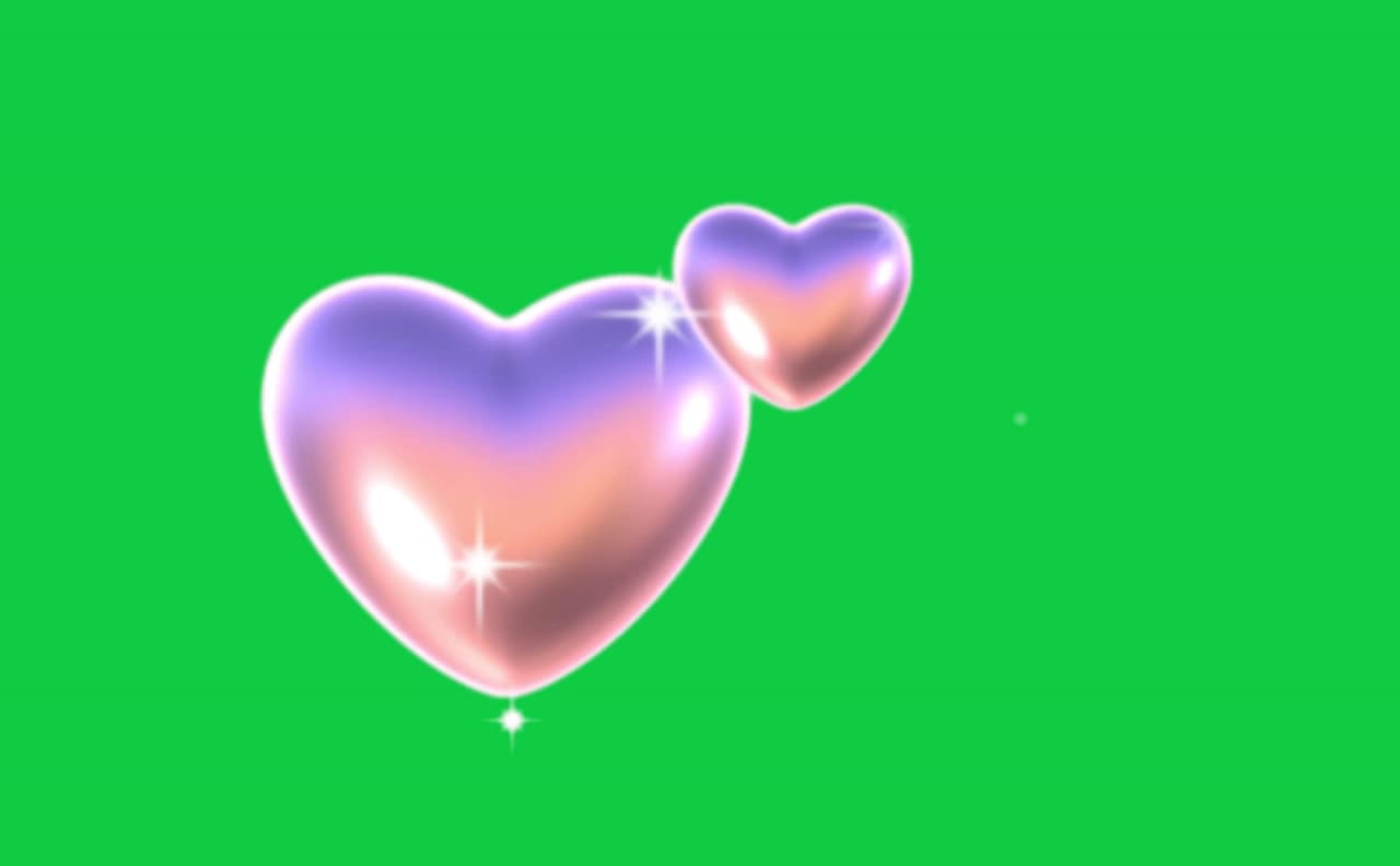 Floating Love Hearts Pop Up Animation Green Screen preview