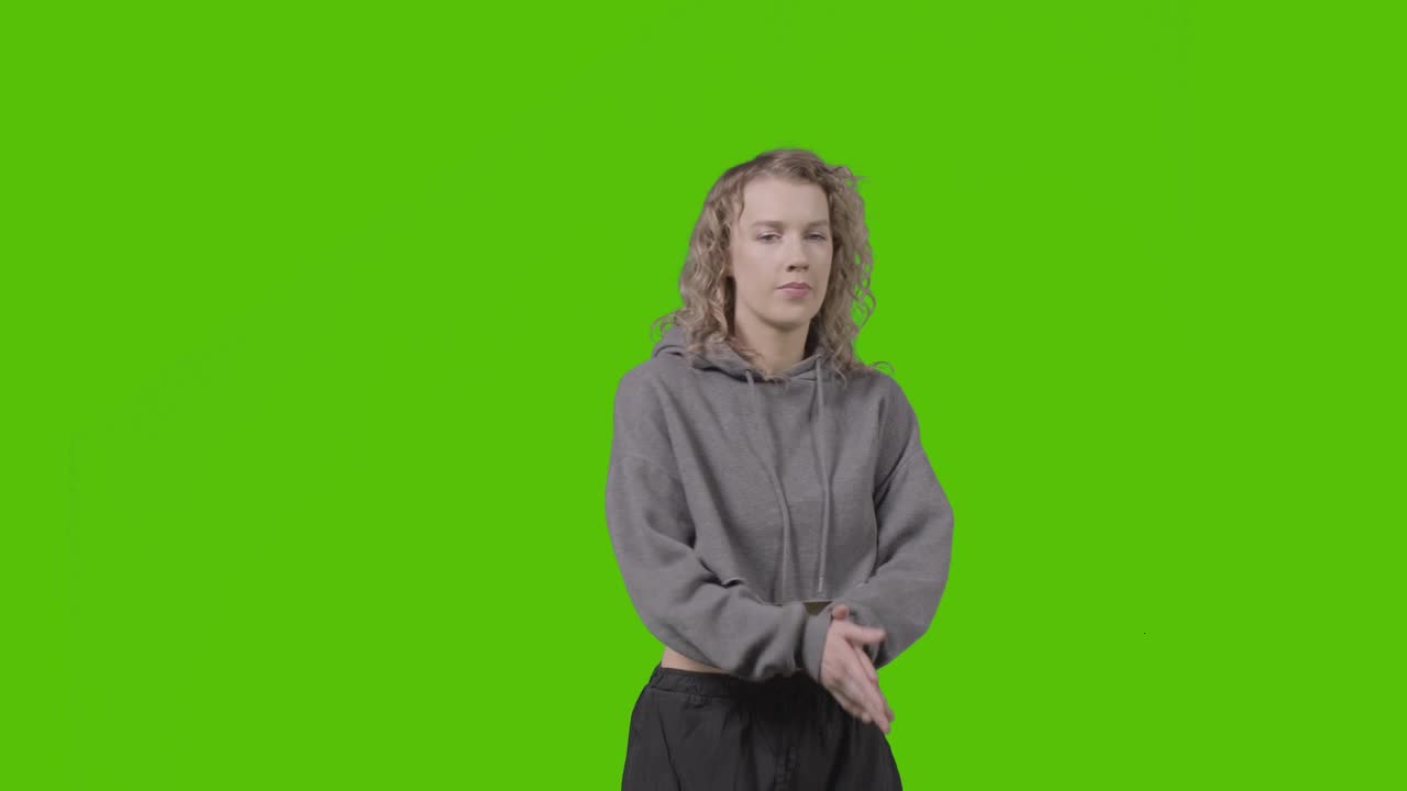 Dancing Girl on Green Screen preview