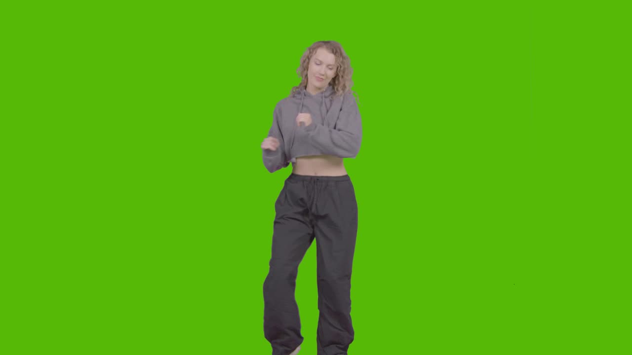 Dancing Girl on Green Screen preview