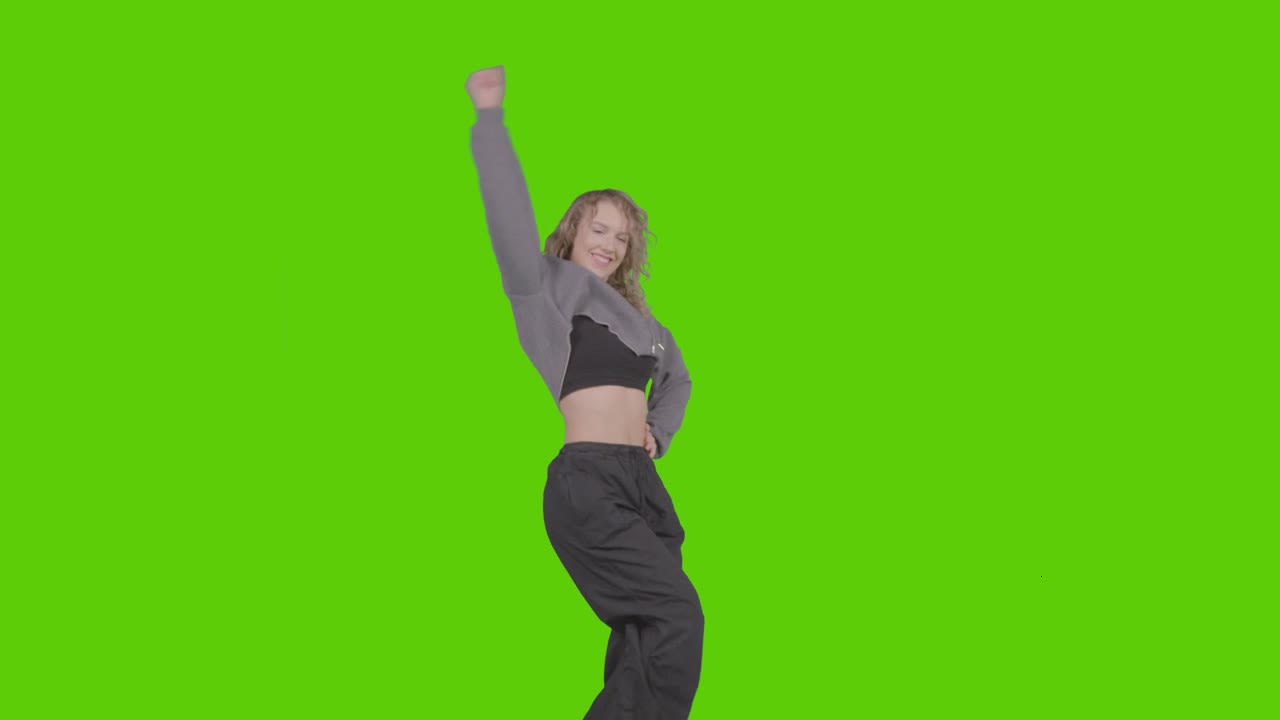 Dancing Girl on Green Screen preview
