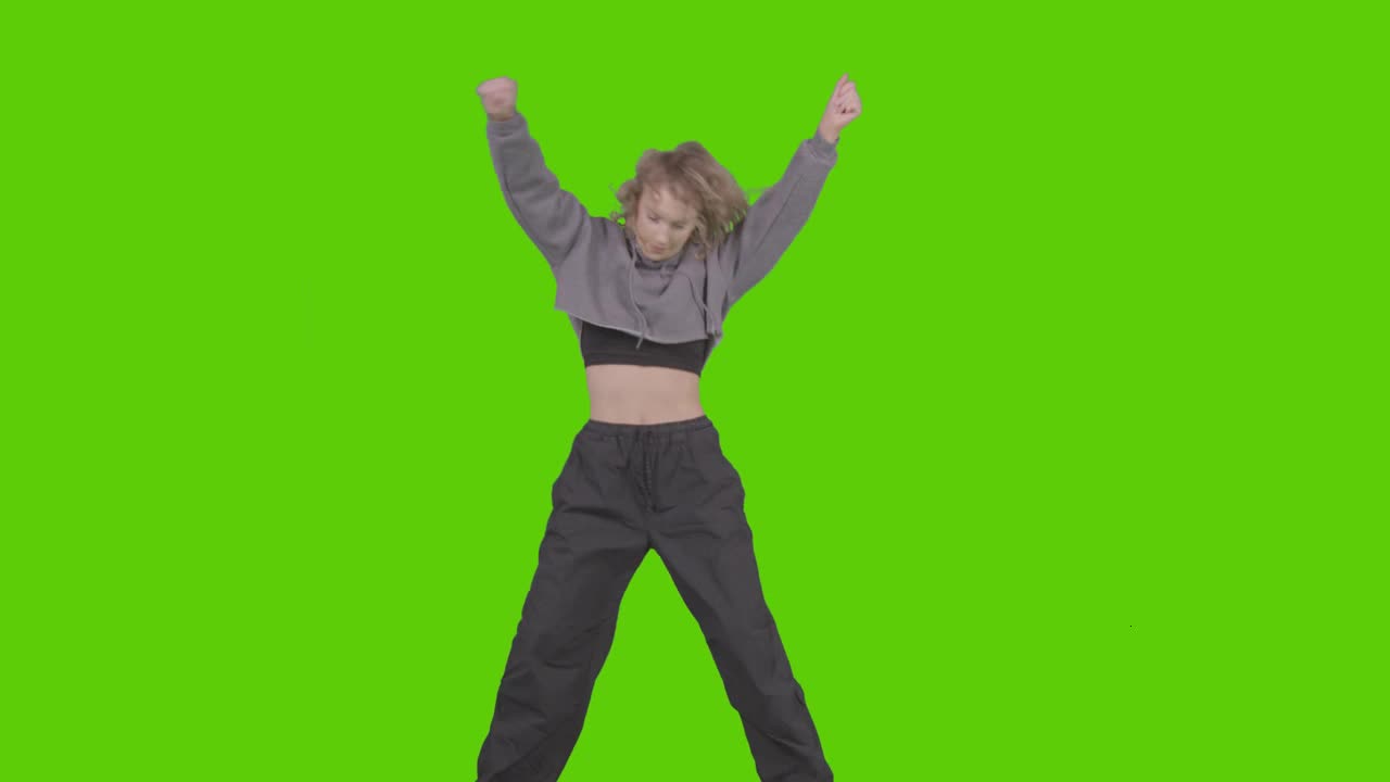 Dancing Girl on Green Screen preview