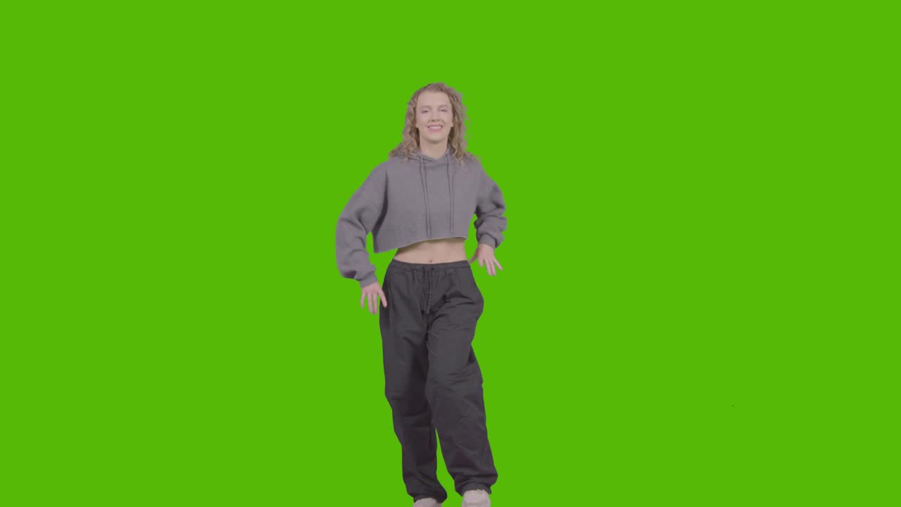 Dancing Girl on Green Screen preview
