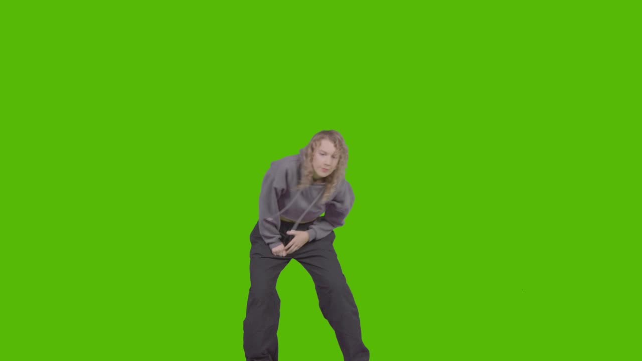 Dancing Girl on Green Screen preview