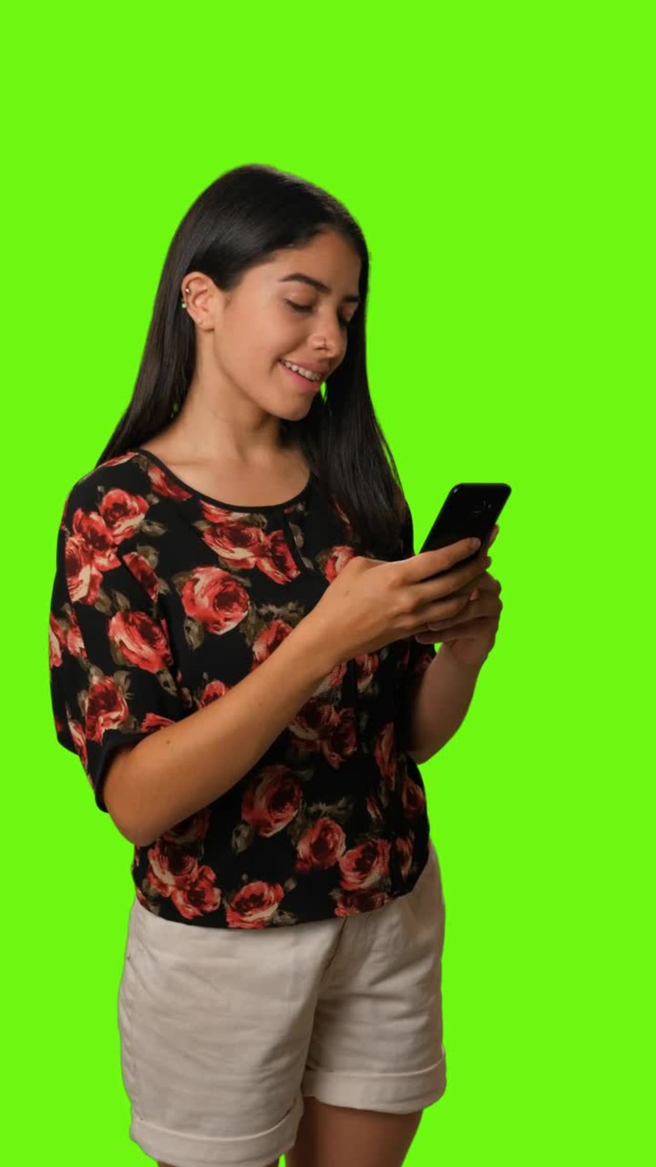 Girl Sending a Selfie By Cell Phone on Agreen preview