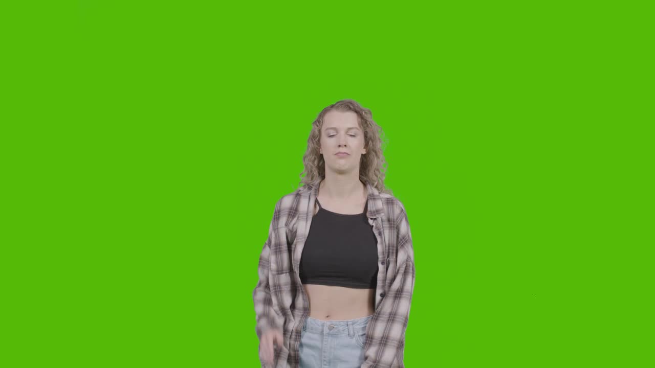 Dancing Girl on Green Screen preview