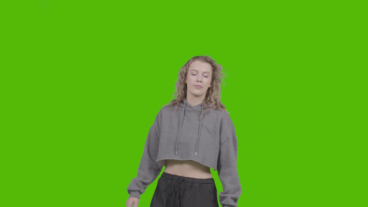 Dancing Girl on Green Screen preview
