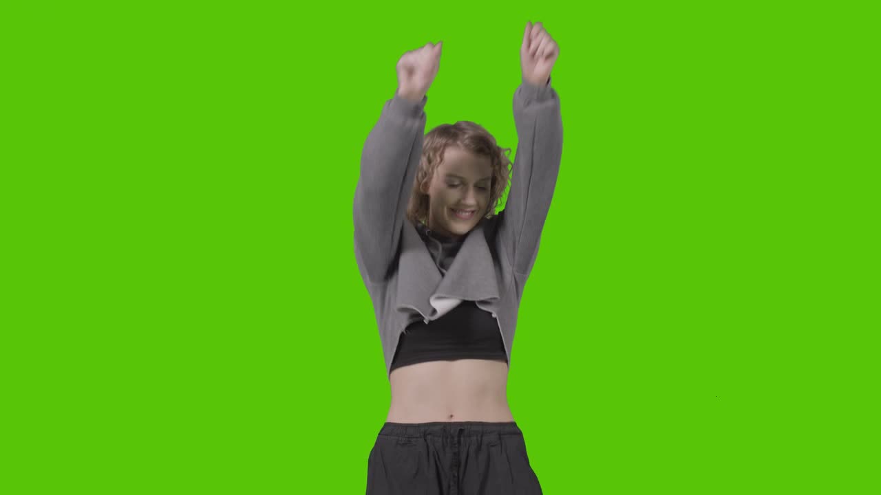 Dancing Girl on Green Screen preview