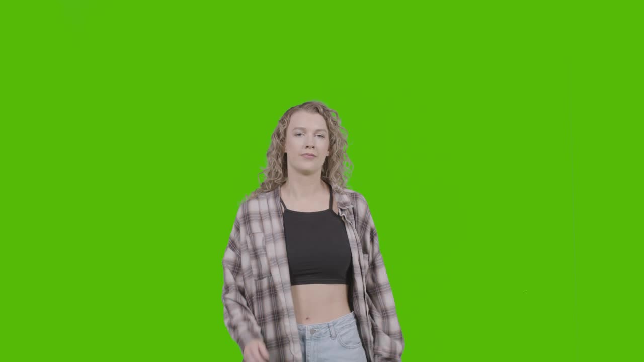Dancing Girl on Green Screen preview